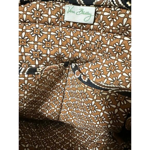 VERA BRADLEY Vintage Quilted Backpack Caffe Latte Retired Print Boho main image 11
